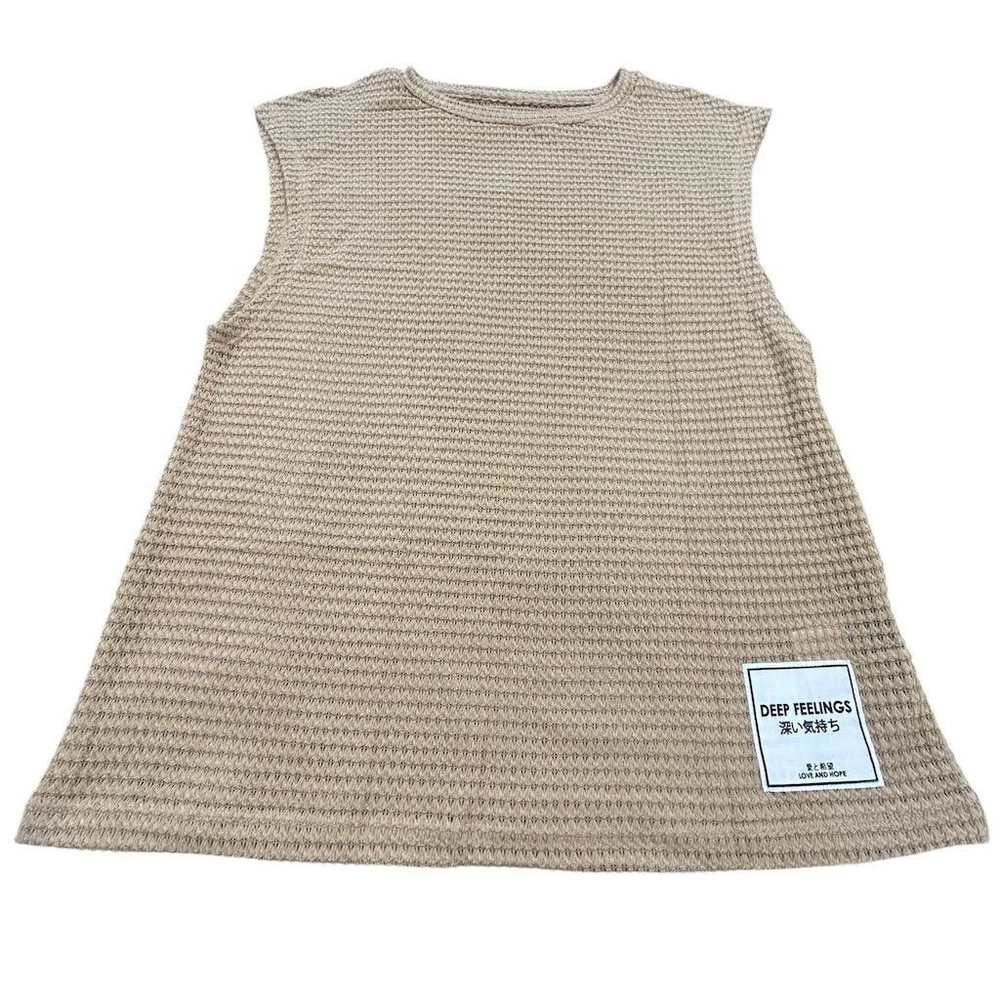 SHEIN Mens Beige Tank Top Size M Waffle Knit
